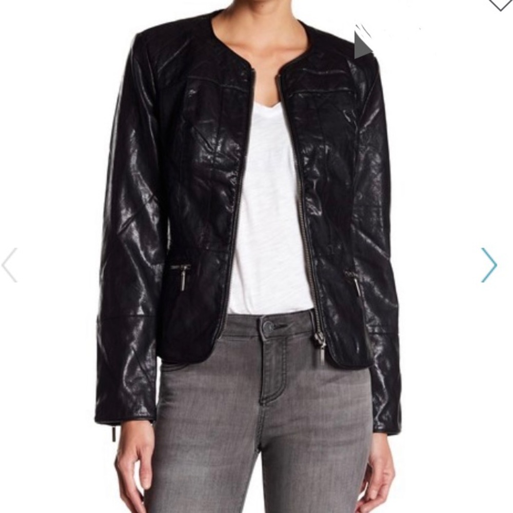 Faux leather jack
